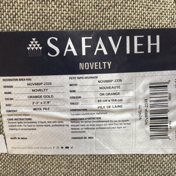 New Safavieh Area Rug Fall Pumpkins Orange Gold Green 2 X 3 Home Designer Mat - Picture 3 of 4